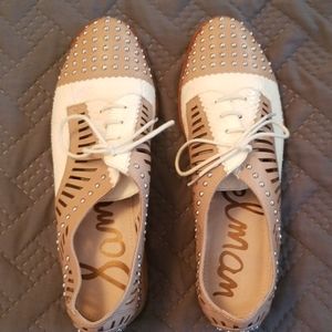 Sam Edelman Jayden lace up leather and snake flats